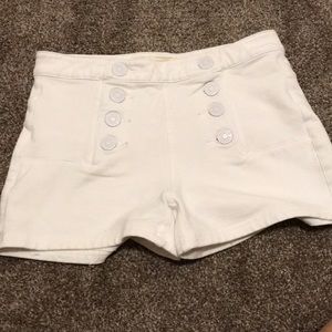 White stretchy sailor shorts never worn